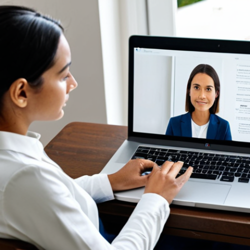 Home 6 A serene professional woman, fully clothed in modest, comfortable attire, is deeply focused on a laptop screen displaying a mental wellness webinar. She is seated in a warmly lit, contemporary living room, with a steaming mug on a minimalist side table, creating a peaceful and conducive learning atmosphere. The image is a high-quality professional photograph, emphasizing perfect anatomy, correct proportions, natural pose, well-formed hands, and proper finger count, all while ensuring natural body proportions. This is a safe for work, appropriate content, fully clothed, modest, and family-friendly image.