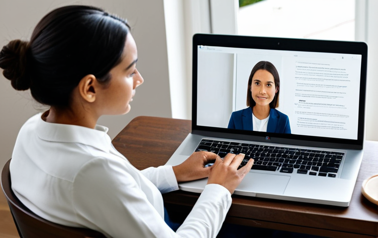 A serene professional woman, fully clothed in modest, comfortable attire, is deeply focused on a laptop screen displaying a mental wellness webinar. She is seated in a warmly lit, contemporary living room, with a steaming mug on a minimalist side table, creating a peaceful and conducive learning atmosphere. The image is a high-quality professional photograph, emphasizing perfect anatomy, correct proportions, natural pose, well-formed hands, and proper finger count, all while ensuring natural body proportions. This is a safe for work, appropriate content, fully clothed, modest, and family-friendly image.