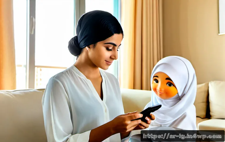 정신건강 테크  사용자 요구와 시장 반응 - Photorealistic Middle Eastern young adult woman in modest contemporary clothing seated in a bright m...
